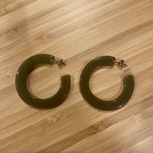 Madewell Hoop Earrings- Olive